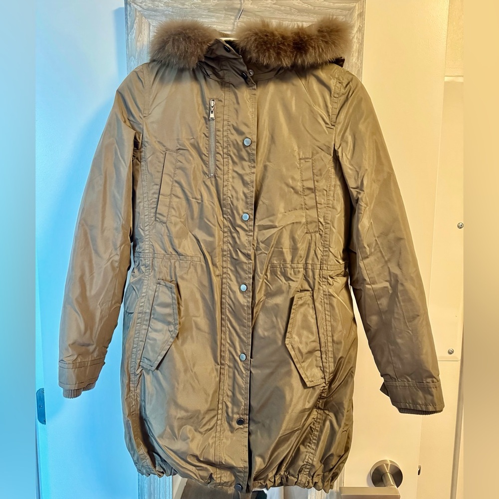 iCB Detachable Double-layer Puffer Coat_Size 02_Military/Dark Green_NWT